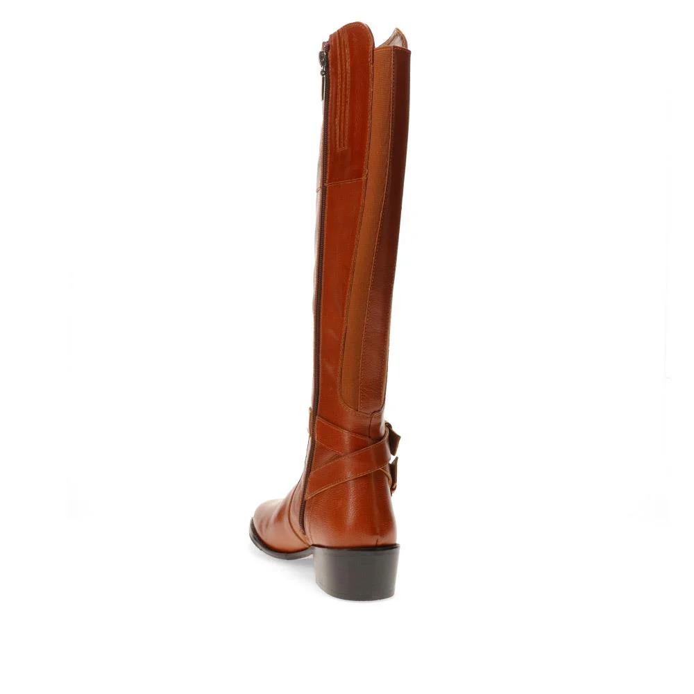 Phoebe Small Calf Fit Leather Knee Boots - PHOEBES / 26334286 - Tan - Image 3