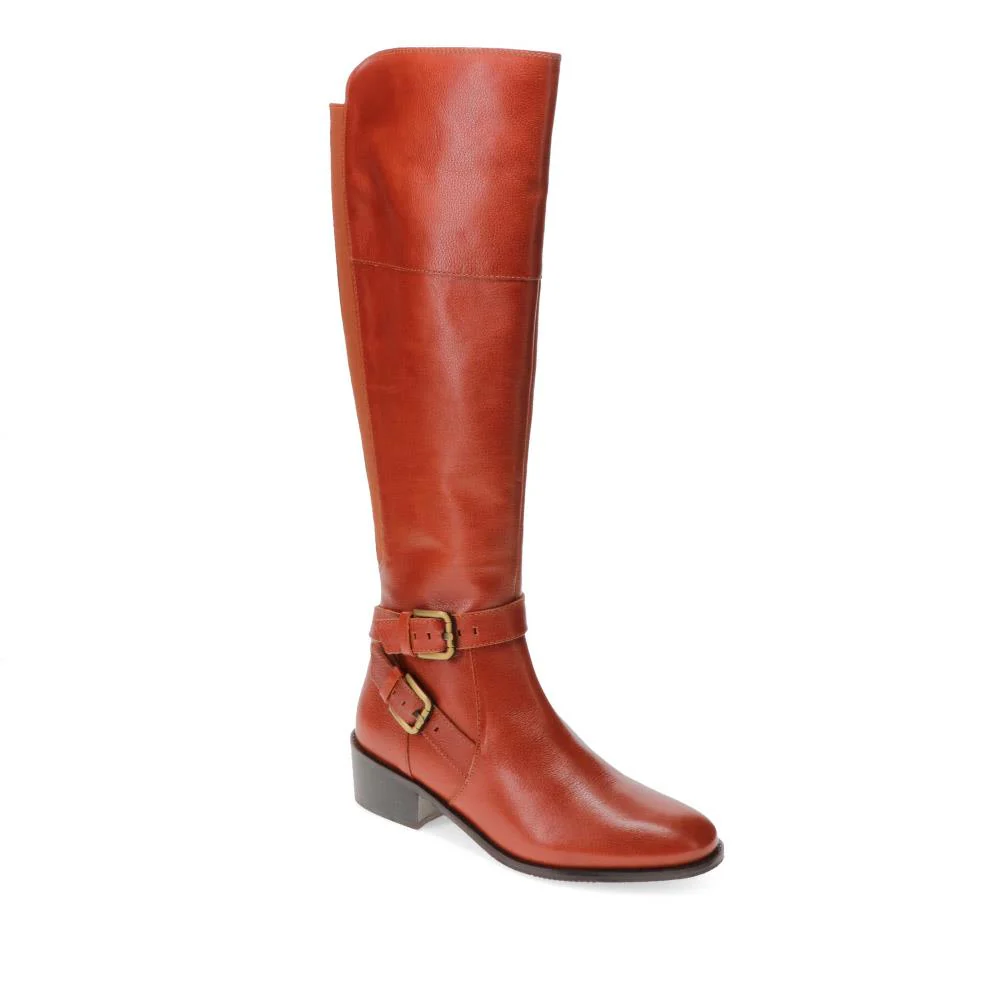 Phoebe Small Calf Fit Leather Knee Boots - PHOEBES / 26334286 - Tan