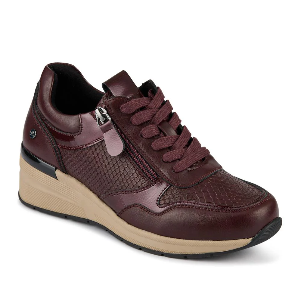 Platform Lace-Up Trainers with Side Zip - WOIL42006 / 328 221