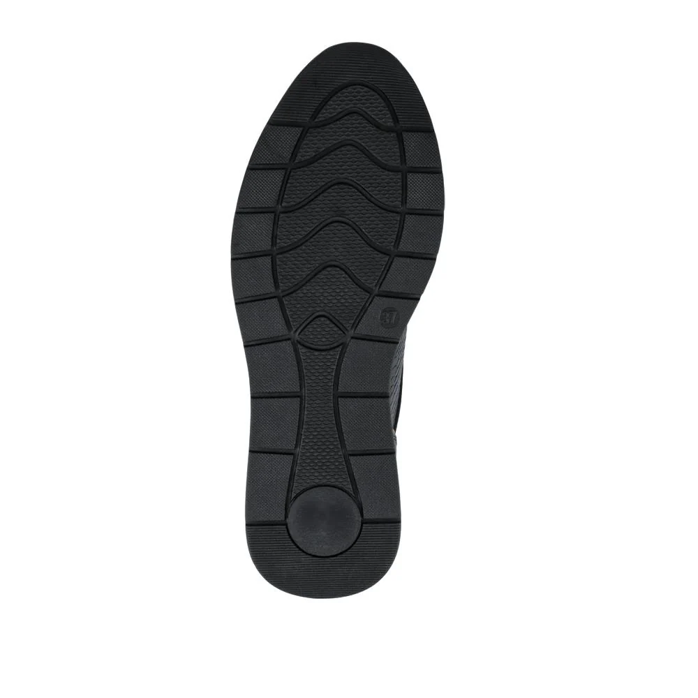 Platform Lace-Up Trainers with Side Zip - WOIL42006 / 328 221 - Black - Image 7
