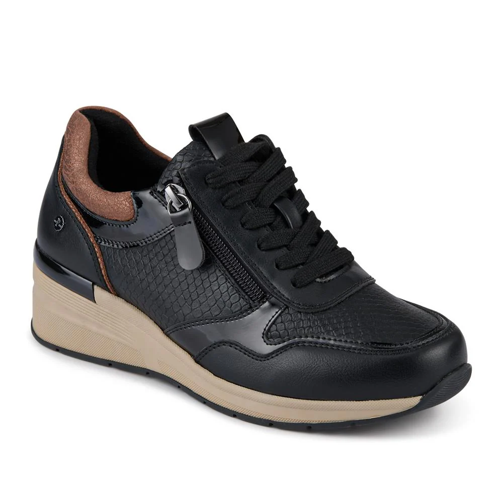 Platform Lace-Up Trainers with Side Zip - WOIL42006 / 328 221