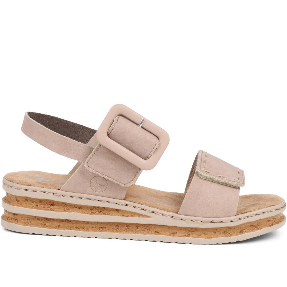Platform Touch-Fasten Sandals  - RKR39530 / 325 026 - Beige - Image 2