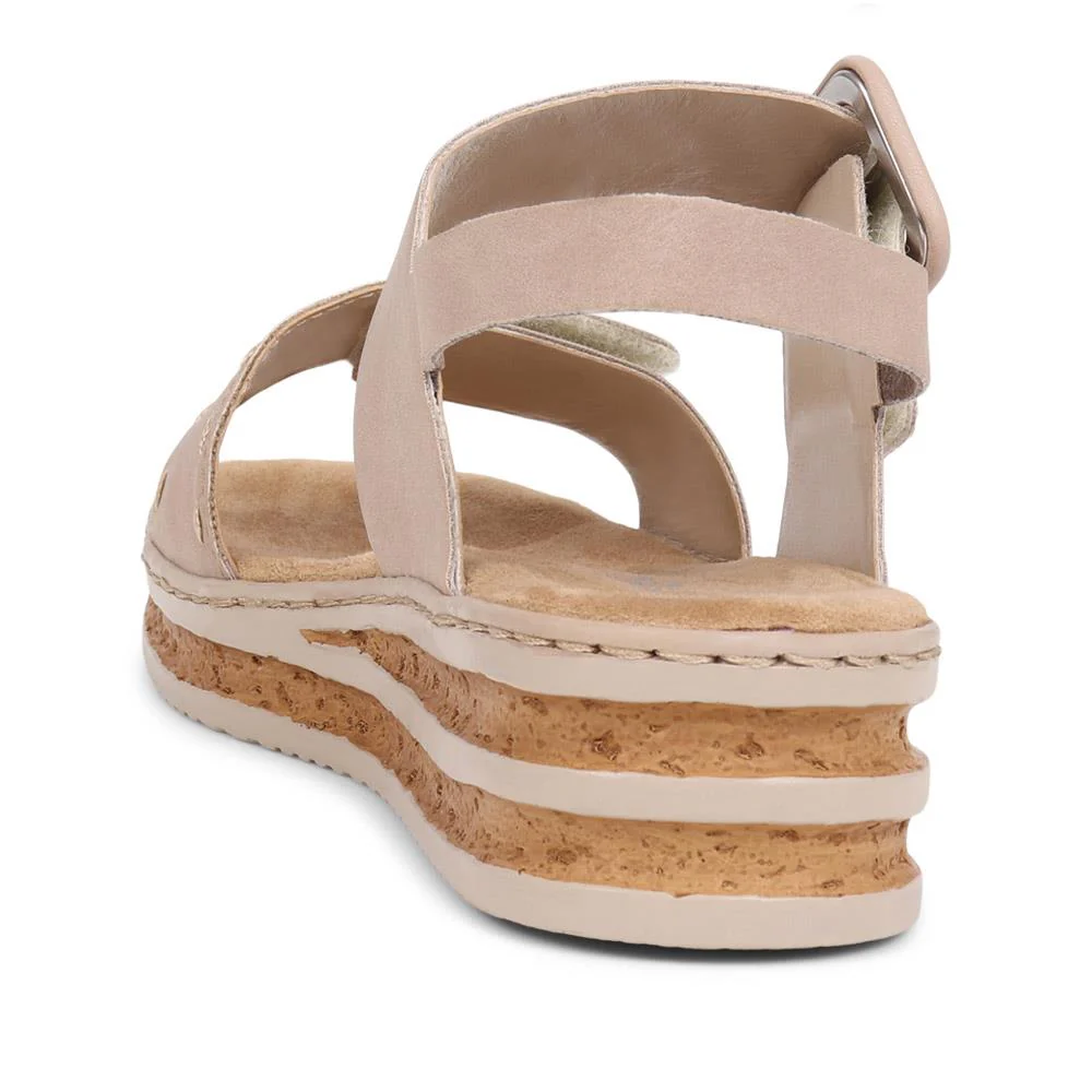 Platform Touch-Fasten Sandals  - RKR39530 / 325 026 - Beige - Image 3
