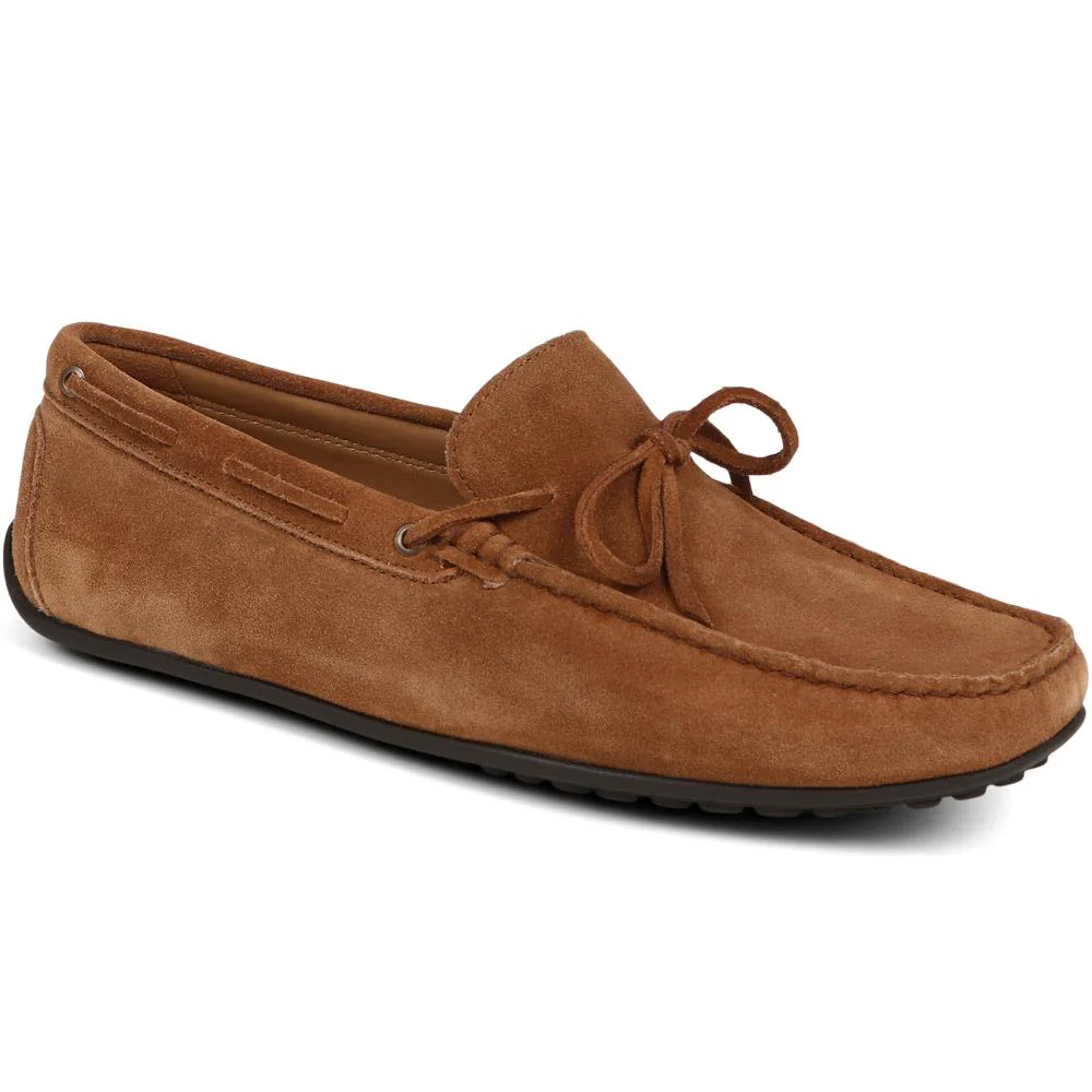 Plymouth Leather Moccasins - PLYMOUTH / 325 094 - Tan Suede