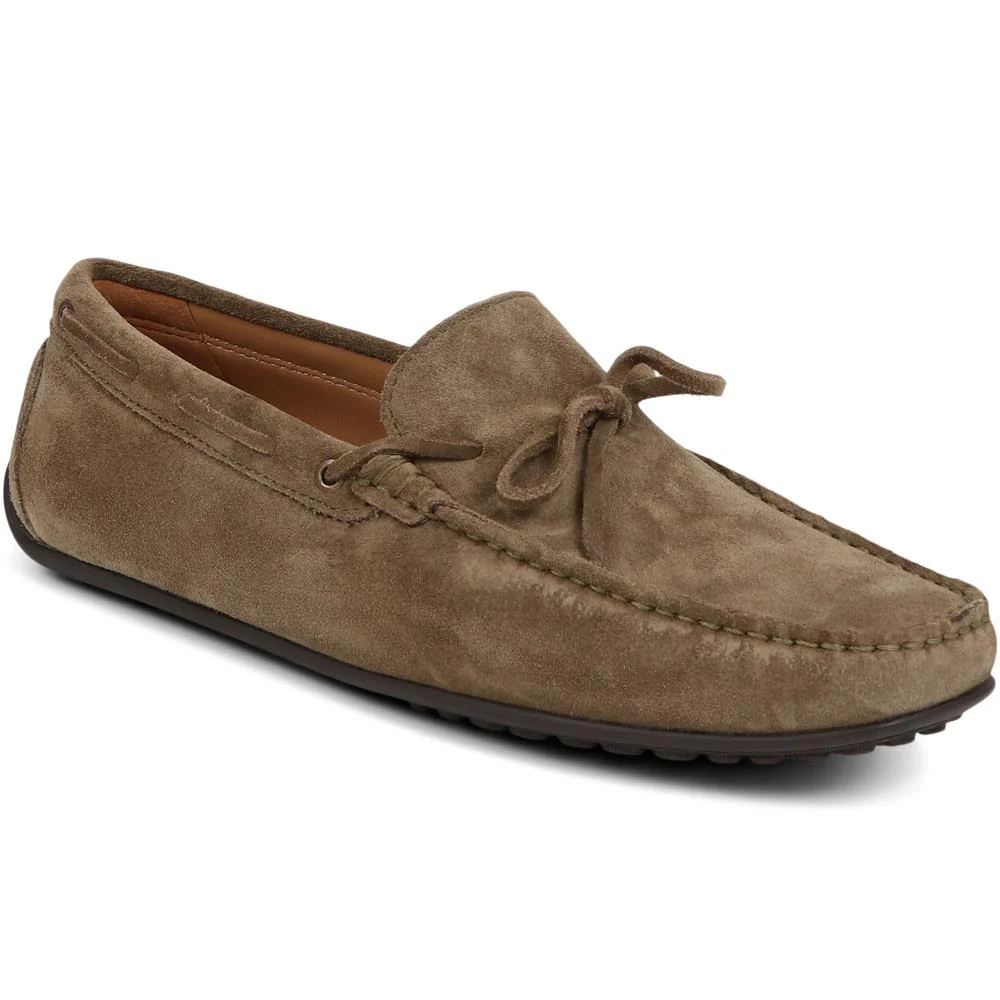 Plymouth Leather Moccasins - PLYMOUTH / 325 094 - Olive Suede