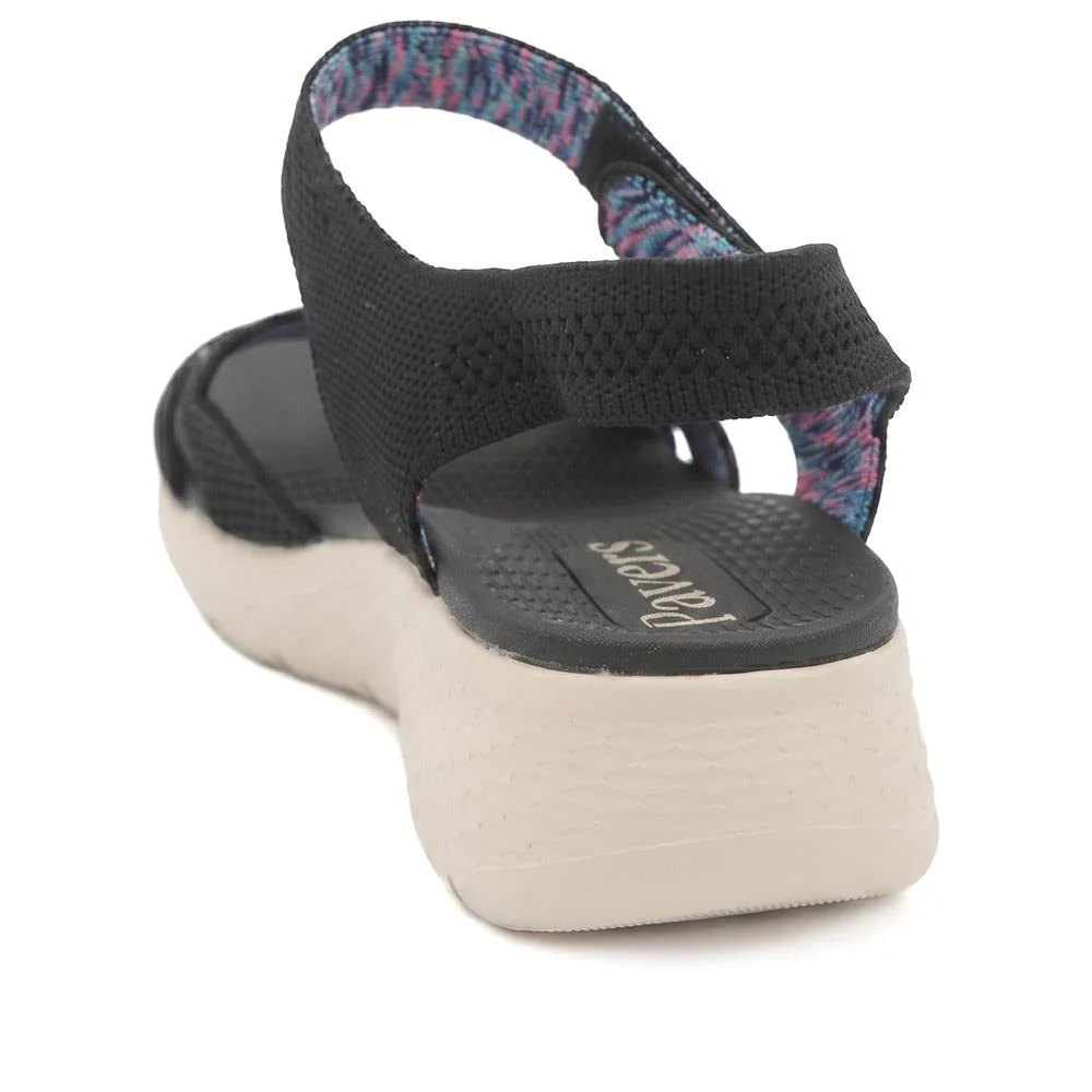 Pop Fasten Active Wedge Heel Sandals - BAIZH43025 / 329 329 - Black - Image 4
