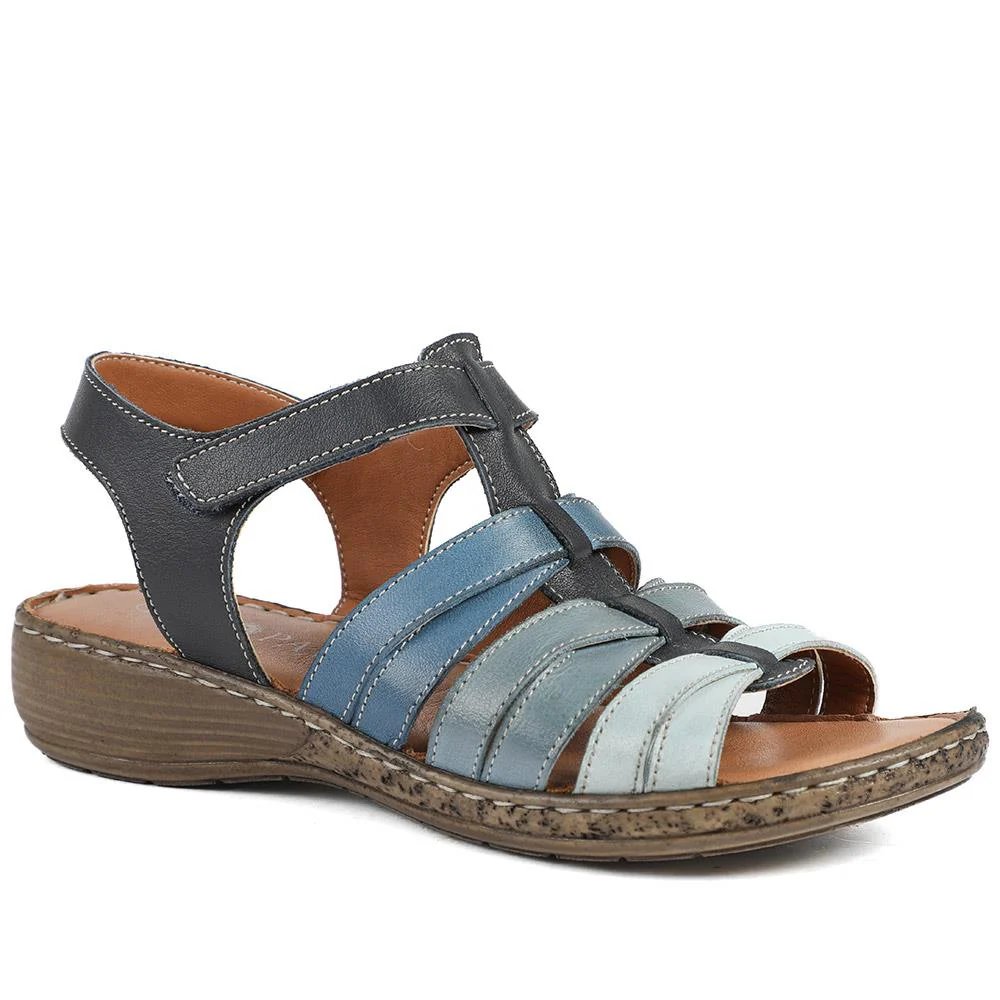 Premium Leather Adjustable Fasten Sandals - LUCK43002 / 329 420