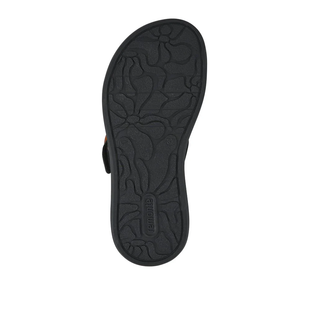 Premium Leather Dual-Fastening Sandals - DRS41514 / 327 104 - Black Multi - Image 6
