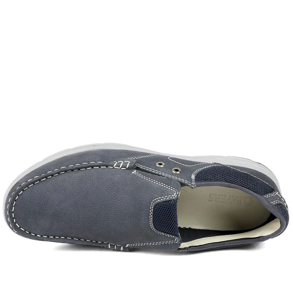 Premium Leather Slip On Shoes - SHAFI43002 / 329 320 - Navy - Image 4