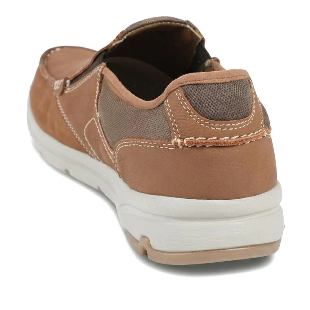 Premium Leather Slip On Shoes - SHAFI43002 / 329 320 - Tan - Image 3