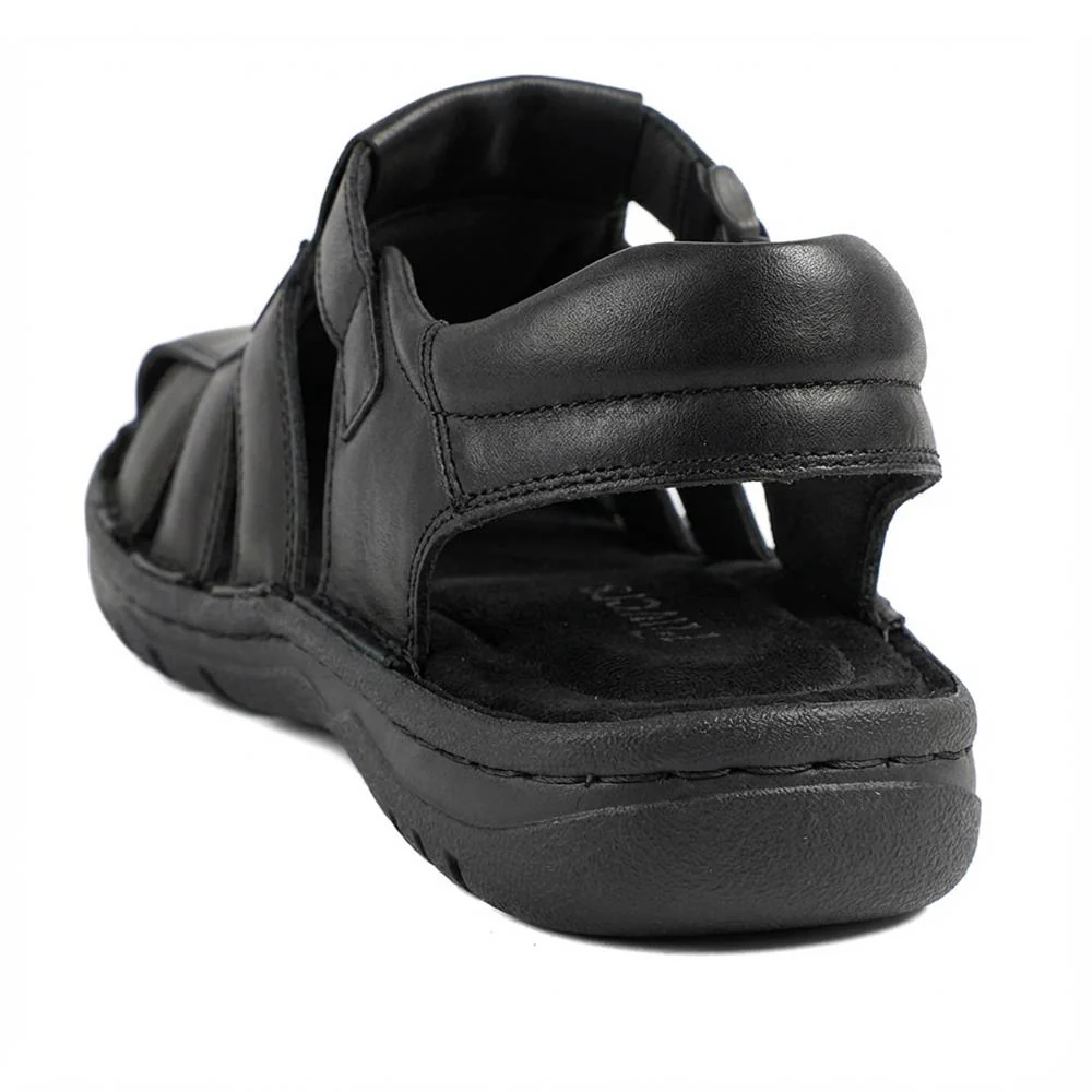 Premium Leather Touch Fastening Sandals - AATRA43010 / 328 938 - Black - Image 4