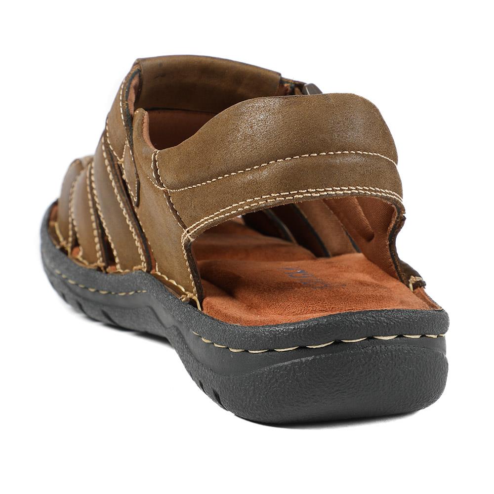 Premium Leather Touch Fastening Sandals - AATRA43010 / 328 938 - Brown - Image 4