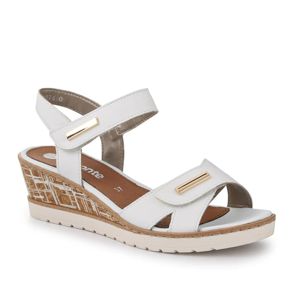 Premium Leather Touch-Fastening Sandals - DRS41515 / 327 093 - White