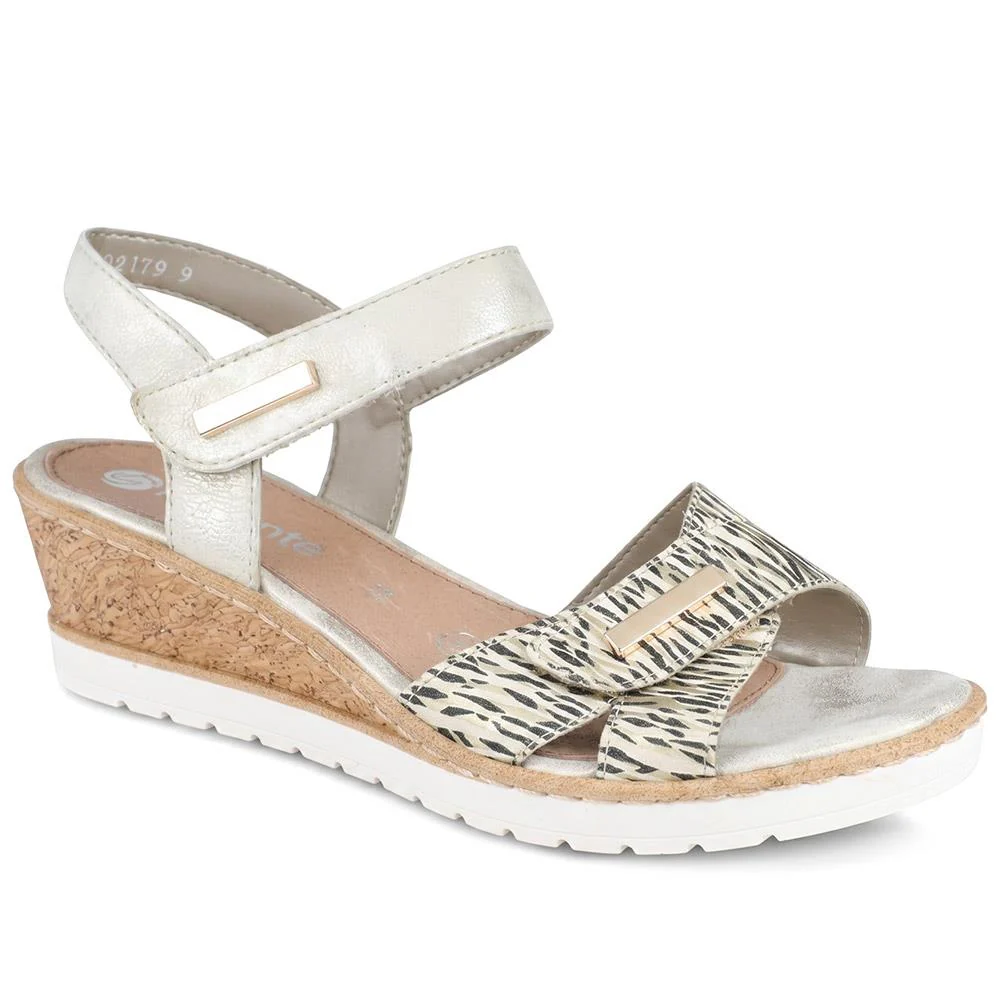 Premium Leather Touch-Fastening Sandals - DRS41515 / 327 093 - Multi