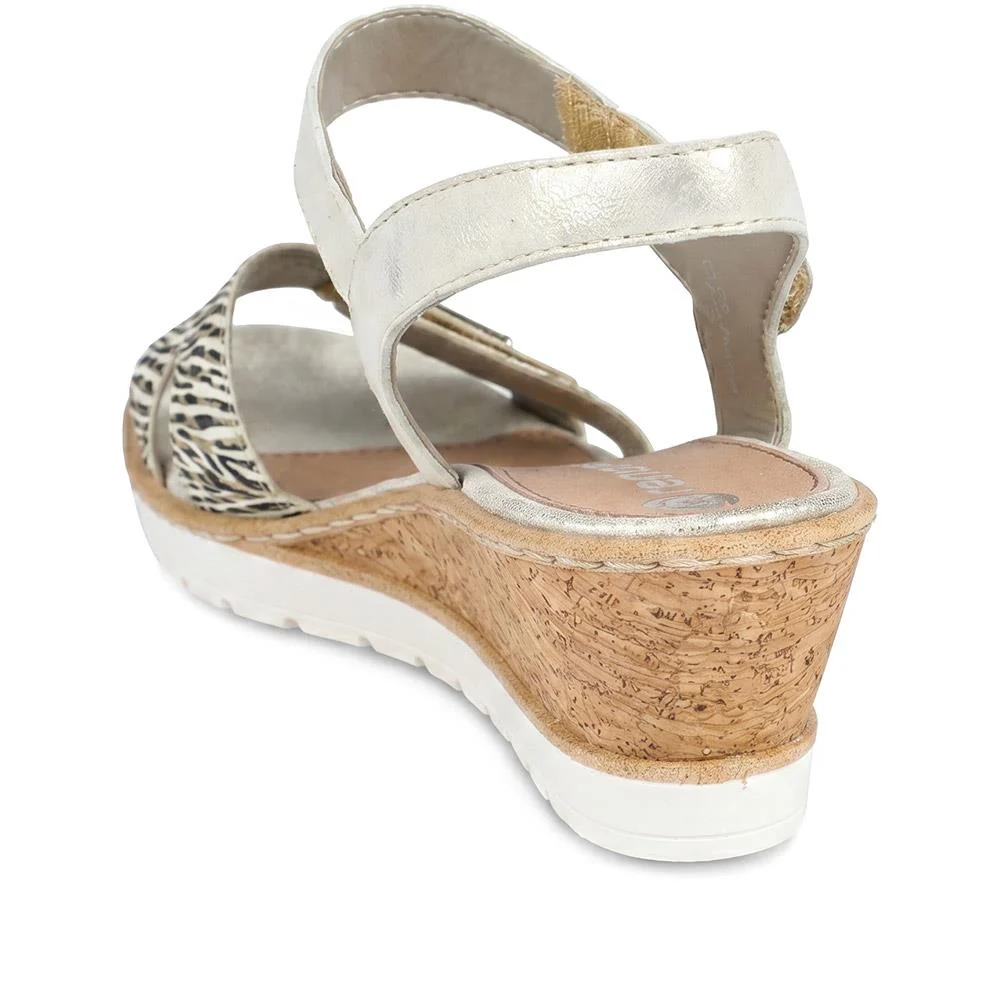 Premium Leather Touch-Fastening Sandals - DRS41515 / 327 093 - Multi - Image 3