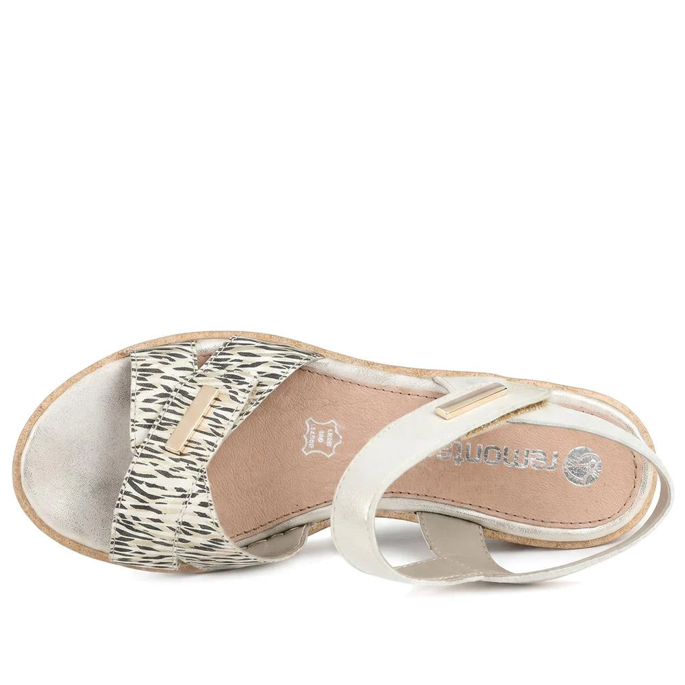 Premium Leather Touch-Fastening Sandals - DRS41515 / 327 093 - Multi - Image 4