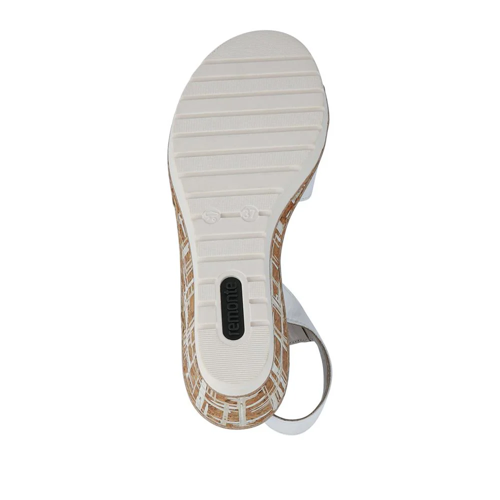 Premium Leather Touch-Fastening Sandals - DRS41515 / 327 093 - White - Image 6