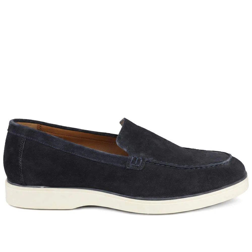 Quarius All Leather Slip On Shoes - QUARIUS / 329 384 - Navy Suede - Image 2