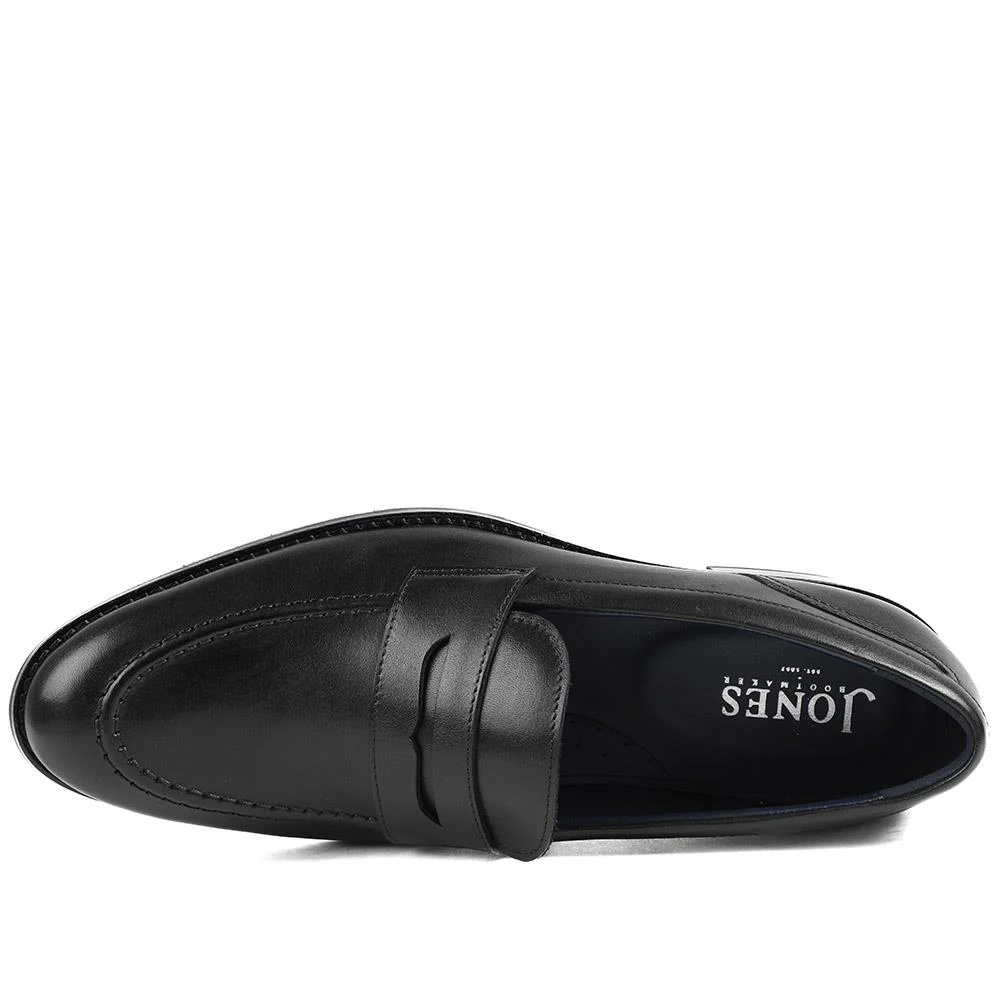 Queensborough Leather Penny Loafers - QUEENBOROUGH / 329 392 - Black Leather - Image 4
