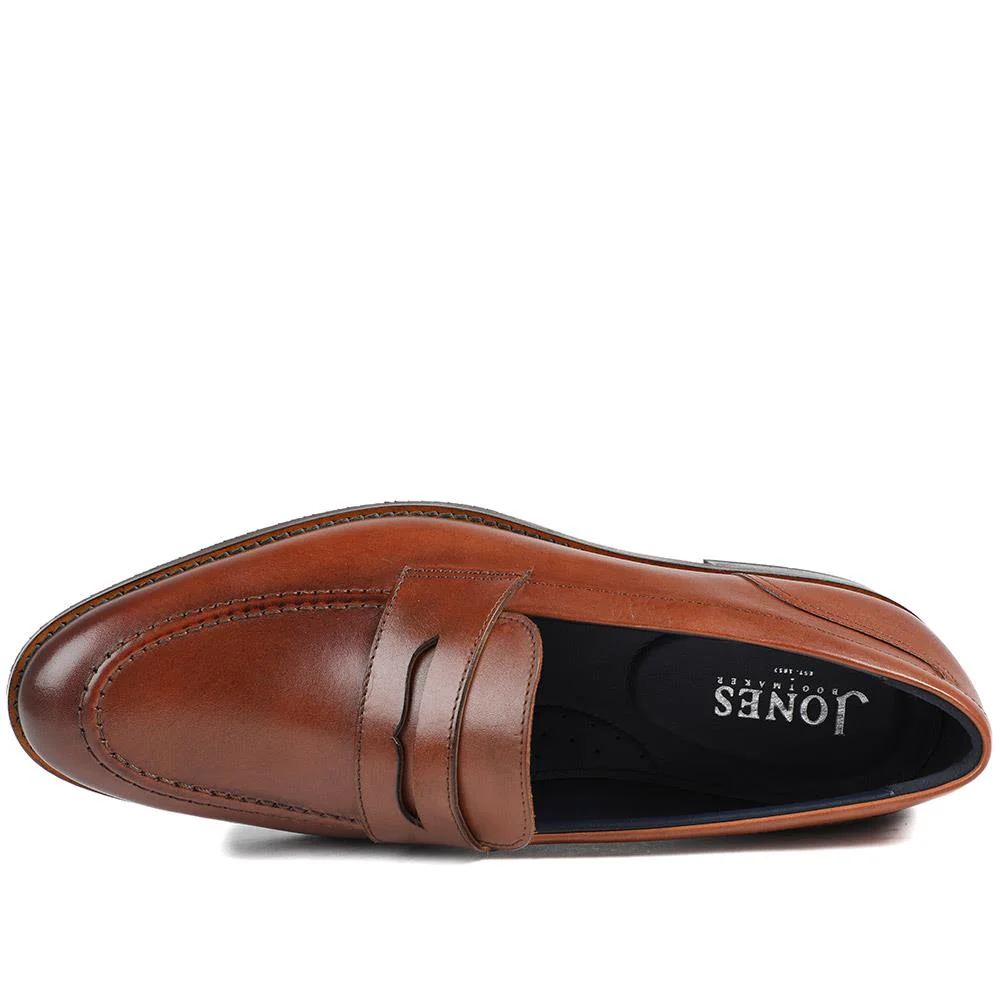 Queensborough Leather Penny Loafers - QUEENBOROUGH / 329 392 - Tan Leather - Image 4