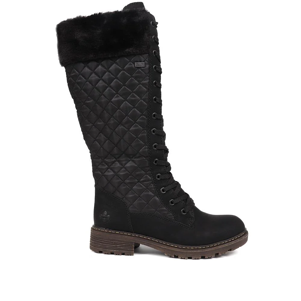 Quilted Fleece-Lined Ladies Boots - RKR38530 / 324 353 - Black - Image 2