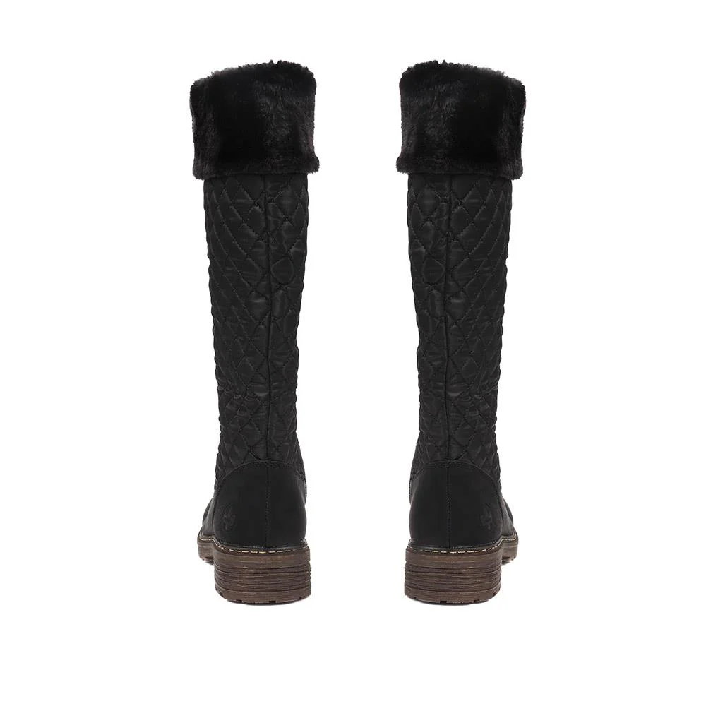 Quilted Fleece-Lined Ladies Boots - RKR38530 / 324 353 - Black - Image 3