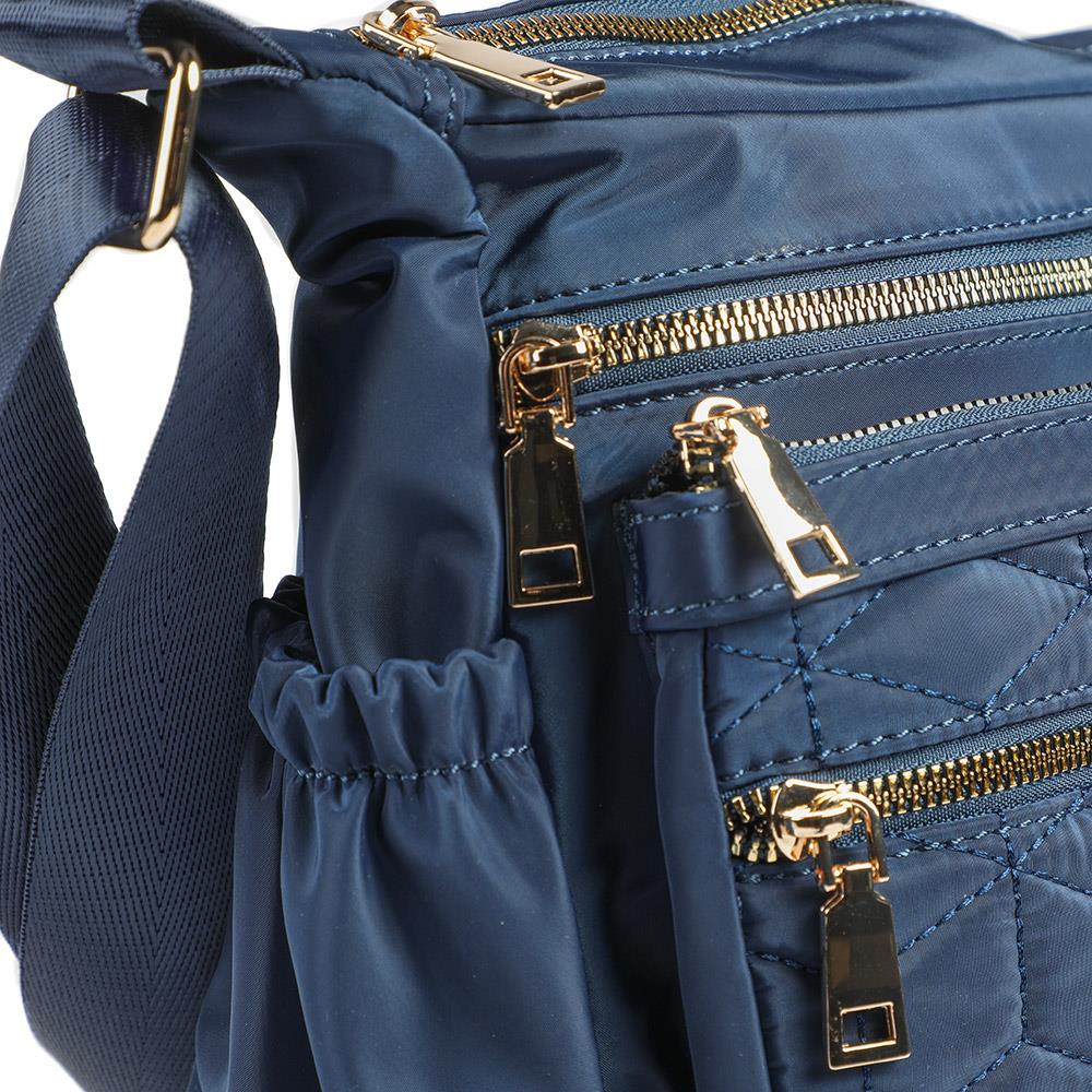 Quilted Multi Zip Crossbody Bag - WAHT43007 / 329 324 - Navy - Image 6