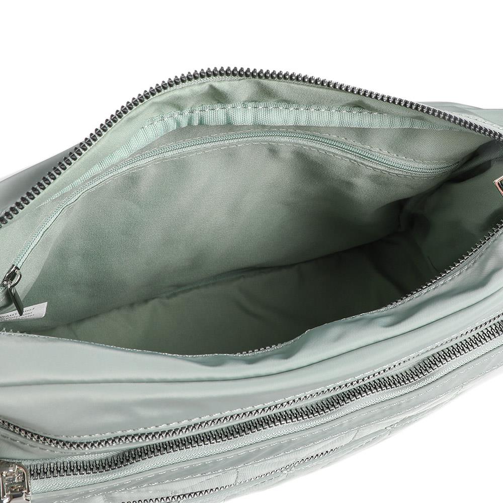 Quilted Multi Zip Crossbody Bag - WAHT43007 / 329 324 - Sage - Image 5