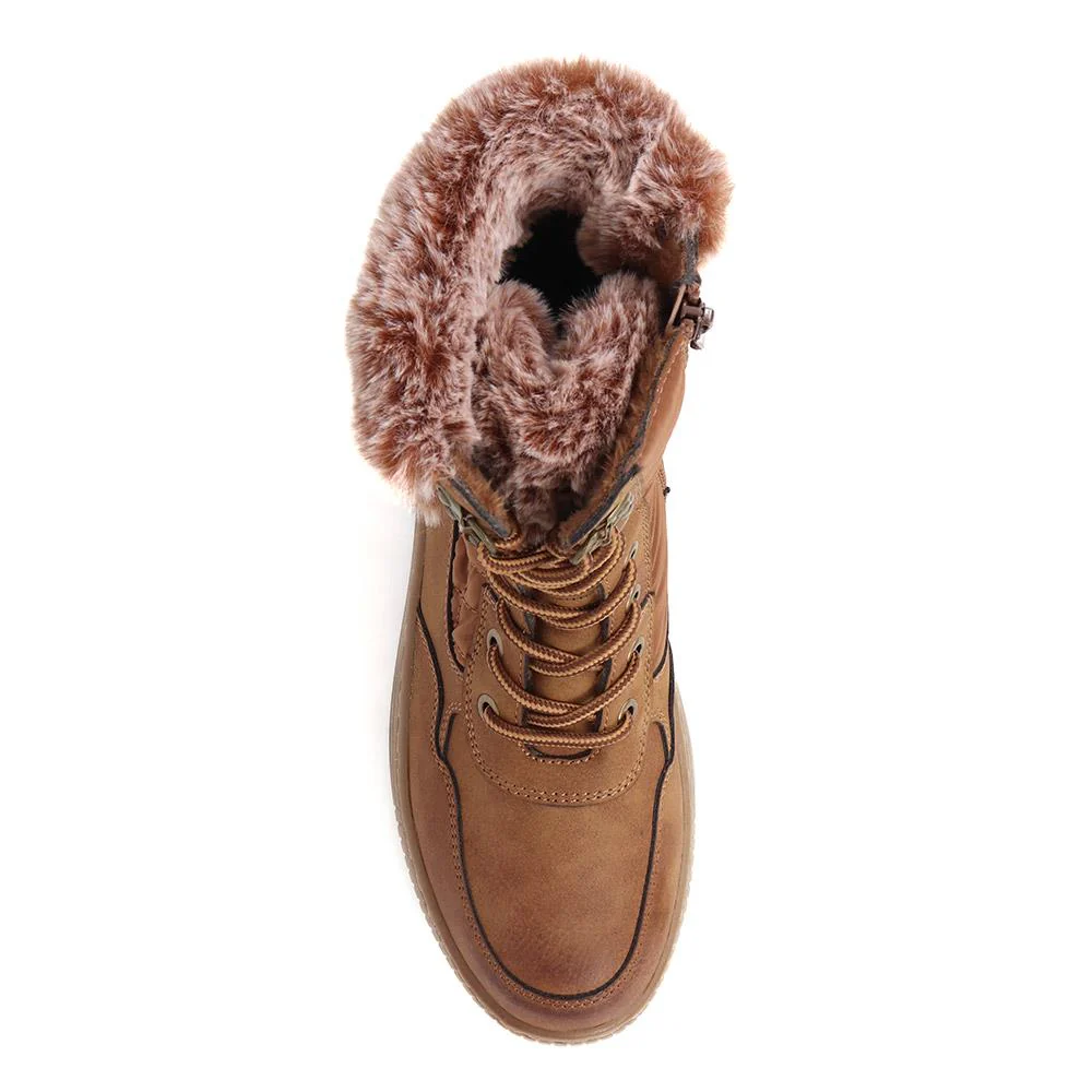 Quilted Water-Resistant Weather Boots - WOIL40064 / 326 383 - Tan - Image 4