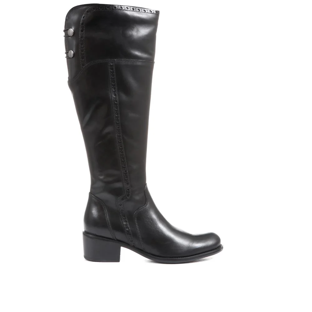 Rachel Medium Calf Fit Leather Rider Boots - RACHELM / 320 894 - Black - Image 2