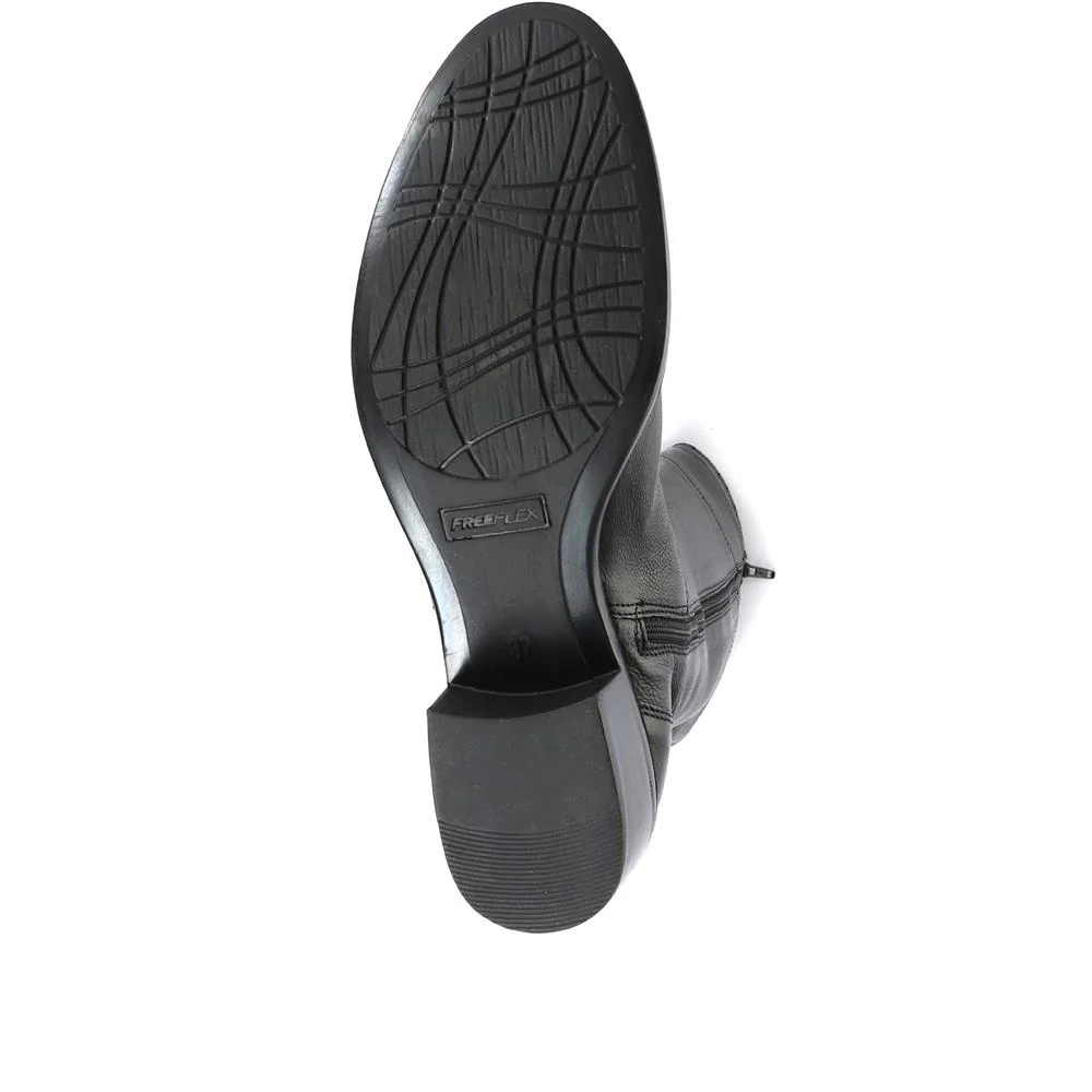 Rachel Medium Calf Fit Leather Rider Boots - RACHELM / 320 894 - Black - Image 4