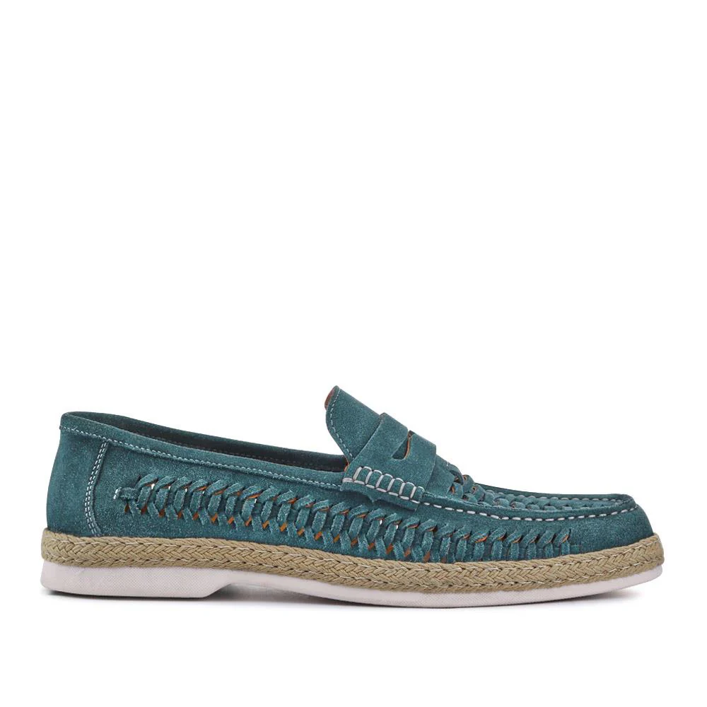 Raheem Leather Loafers - RAHEEM / 326 928 - Green Suede - Image 2