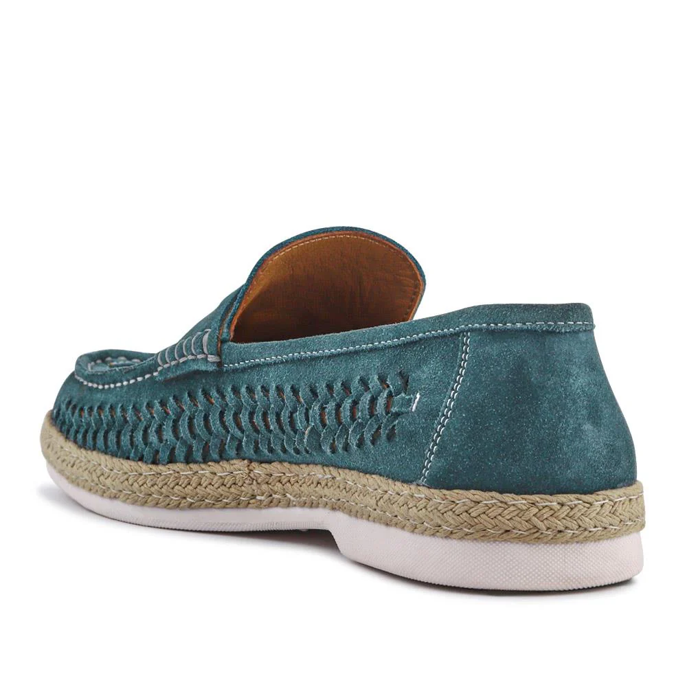 Raheem Leather Loafers - RAHEEM / 326 928 - Green Suede - Image 3