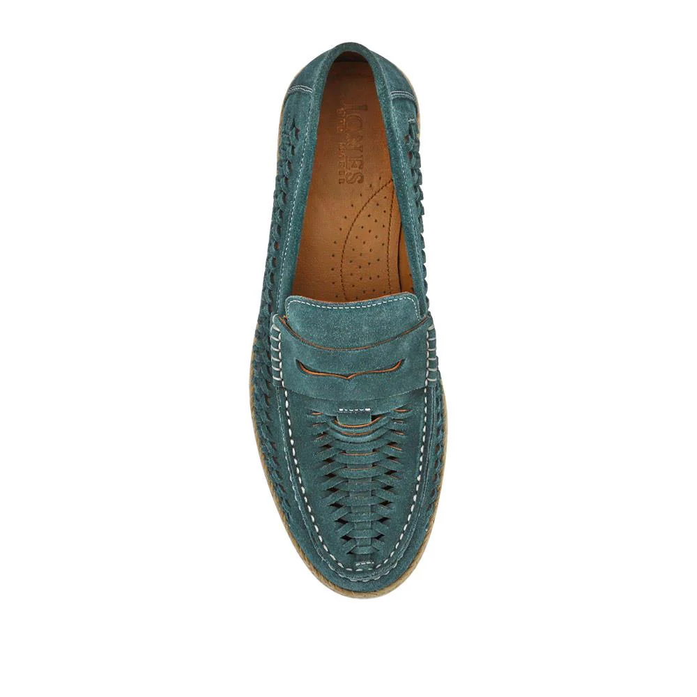 Raheem Leather Loafers - RAHEEM / 326 928 - Green Suede - Image 4