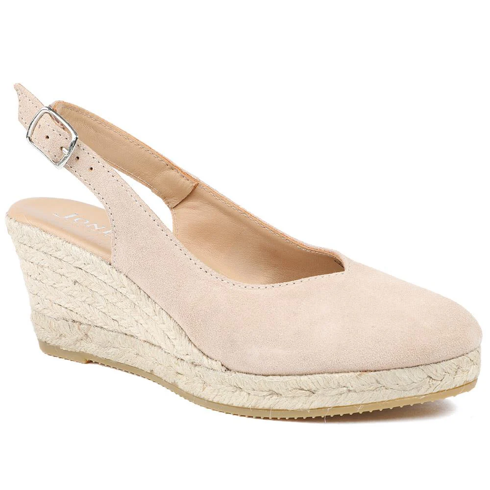 Raisa Leather Buckle Fasten Espadrilles - RAISA / 329 414 - Sand Suede