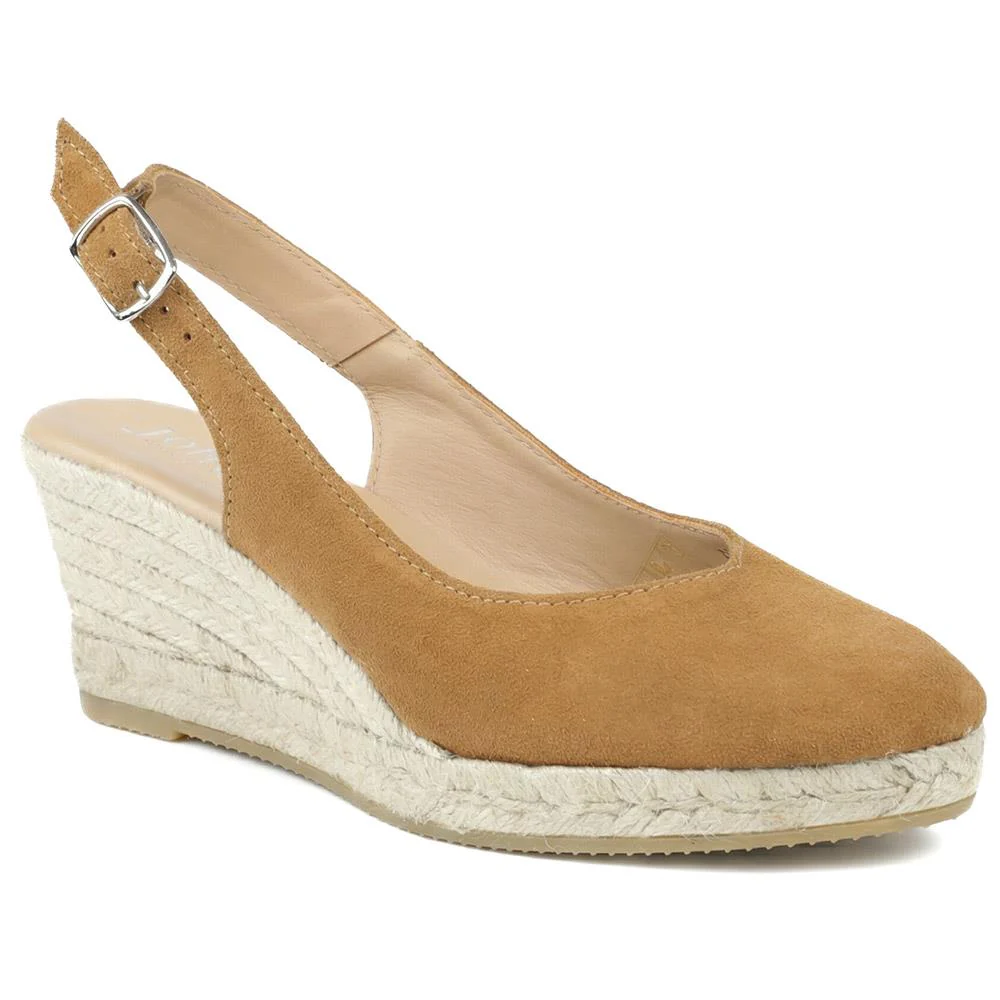 Raisa Leather Buckle Fasten Espadrilles - RAISA / 329 414 - Tan Suede