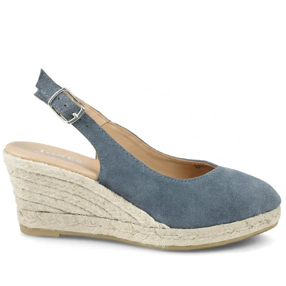 Raisa Leather Buckle Fasten Espadrilles - RAISA / 329 414 - Navy Suede - Image 2