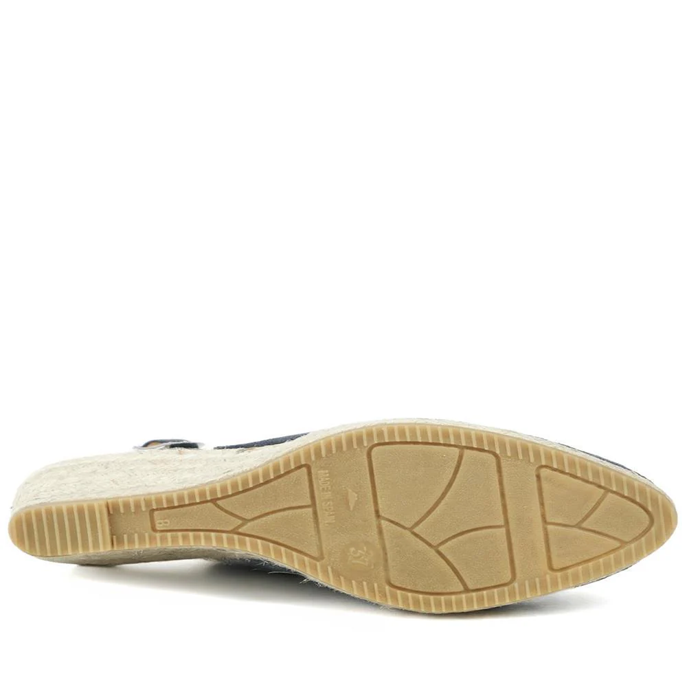 Raisa Leather Buckle Fasten Espadrilles - RAISA / 329 414 - Navy Suede - Image 5