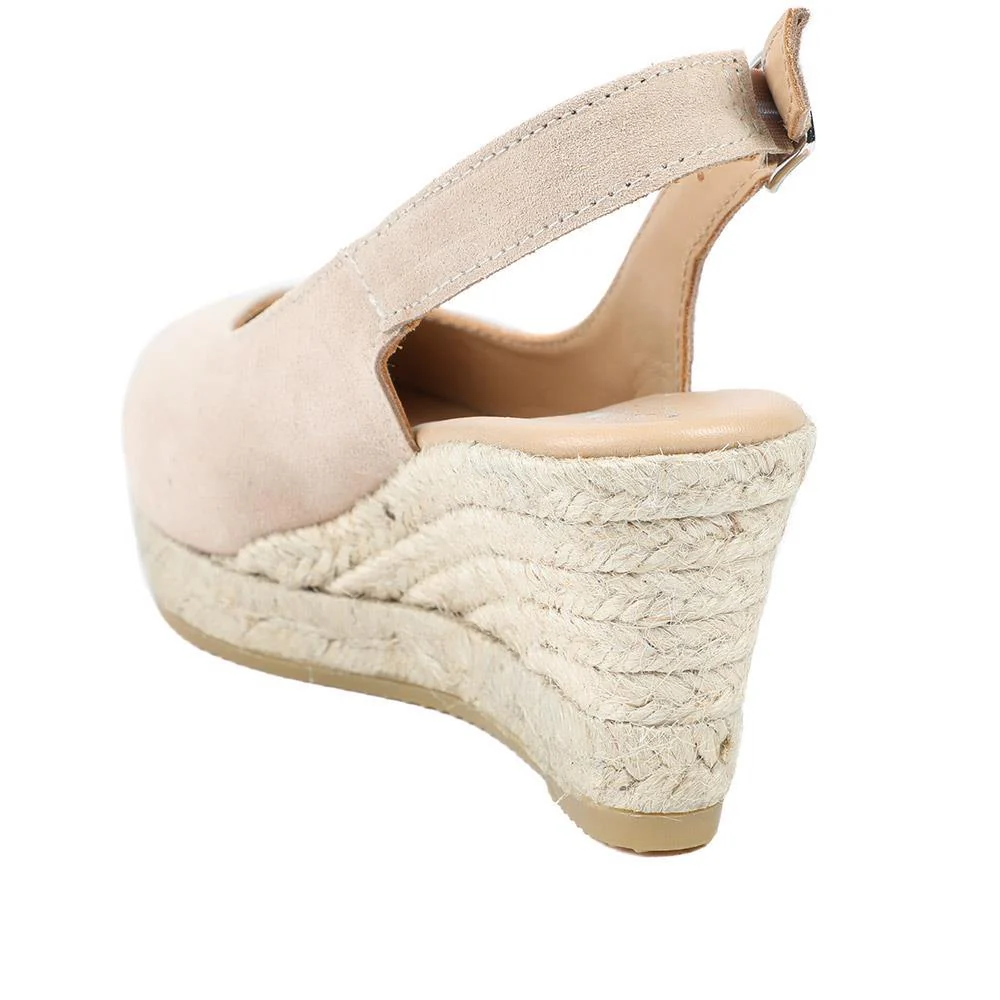 Raisa Leather Buckle Fasten Espadrilles - RAISA / 329 414 - Sand Suede - Image 3