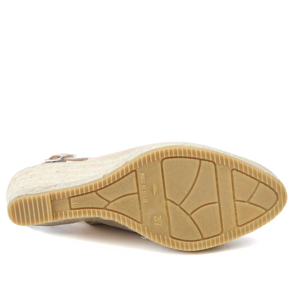 Raisa Leather Buckle Fasten Espadrilles - RAISA / 329 414 - Sand Suede - Image 5