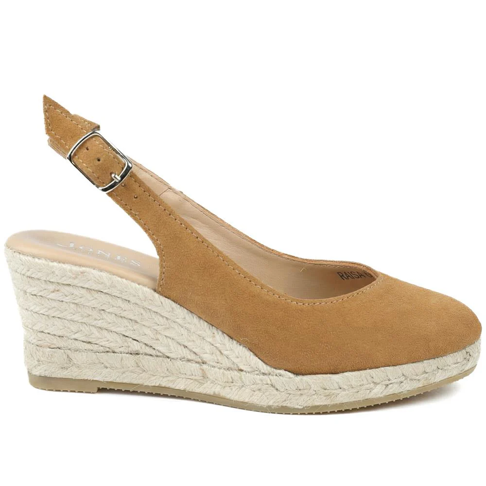 Raisa Leather Buckle Fasten Espadrilles - RAISA / 329 414 - Tan Suede - Image 2