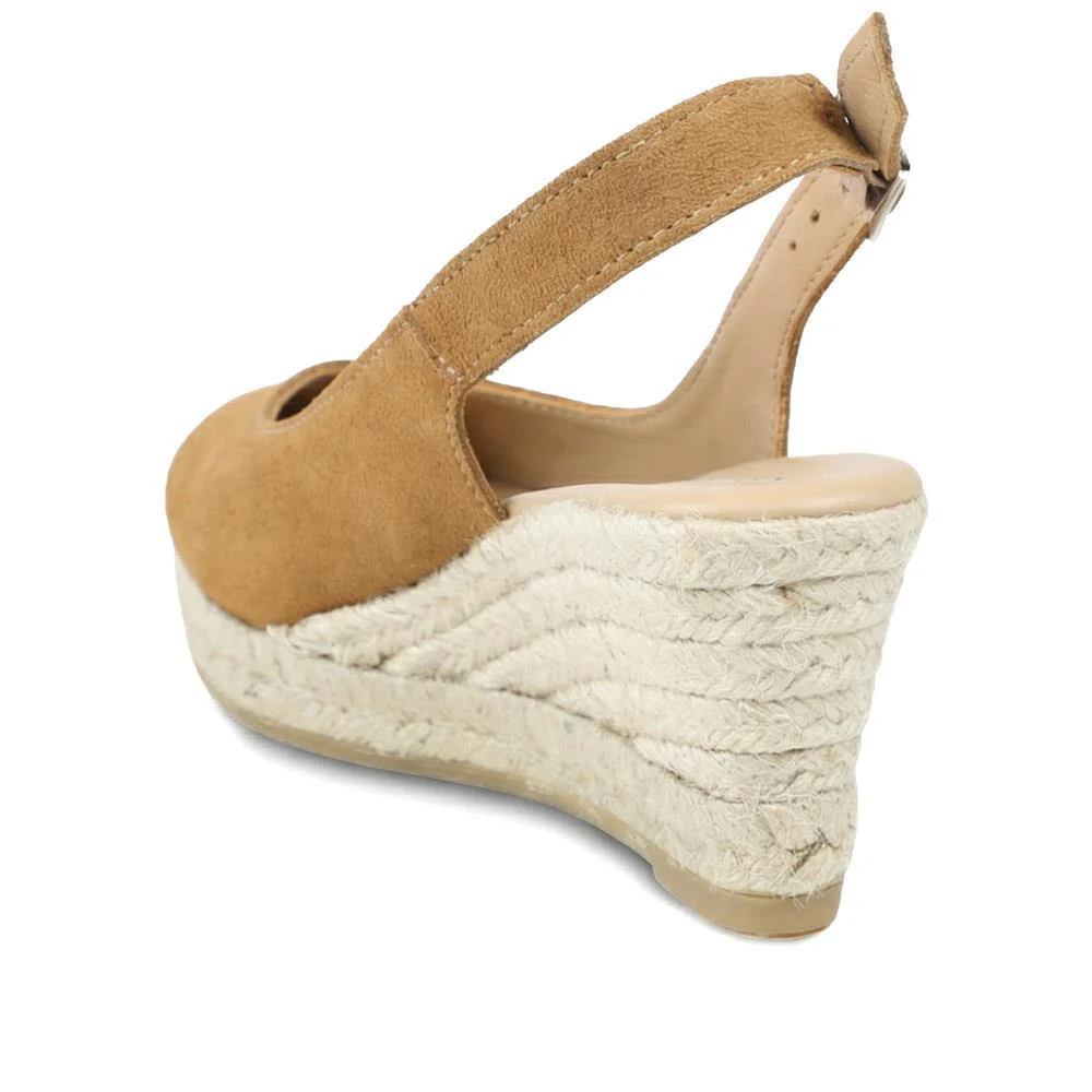 Raisa Leather Buckle Fasten Espadrilles - RAISA / 329 414 - Tan Suede - Image 3