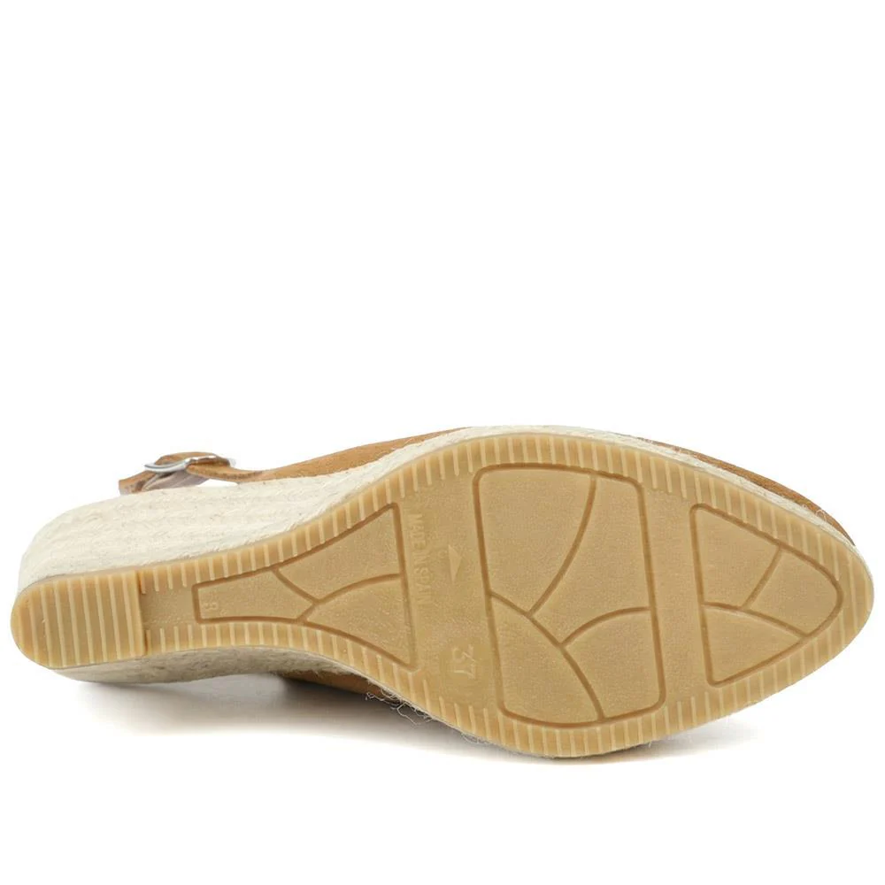 Raisa Leather Buckle Fasten Espadrilles - RAISA / 329 414 - Tan Suede - Image 5