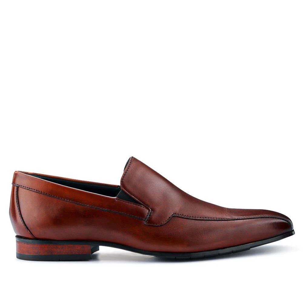 Ralphie Smart Leather Slip-On Shoes - RALPHIE / 326 800 - Chestnut - Image 2
