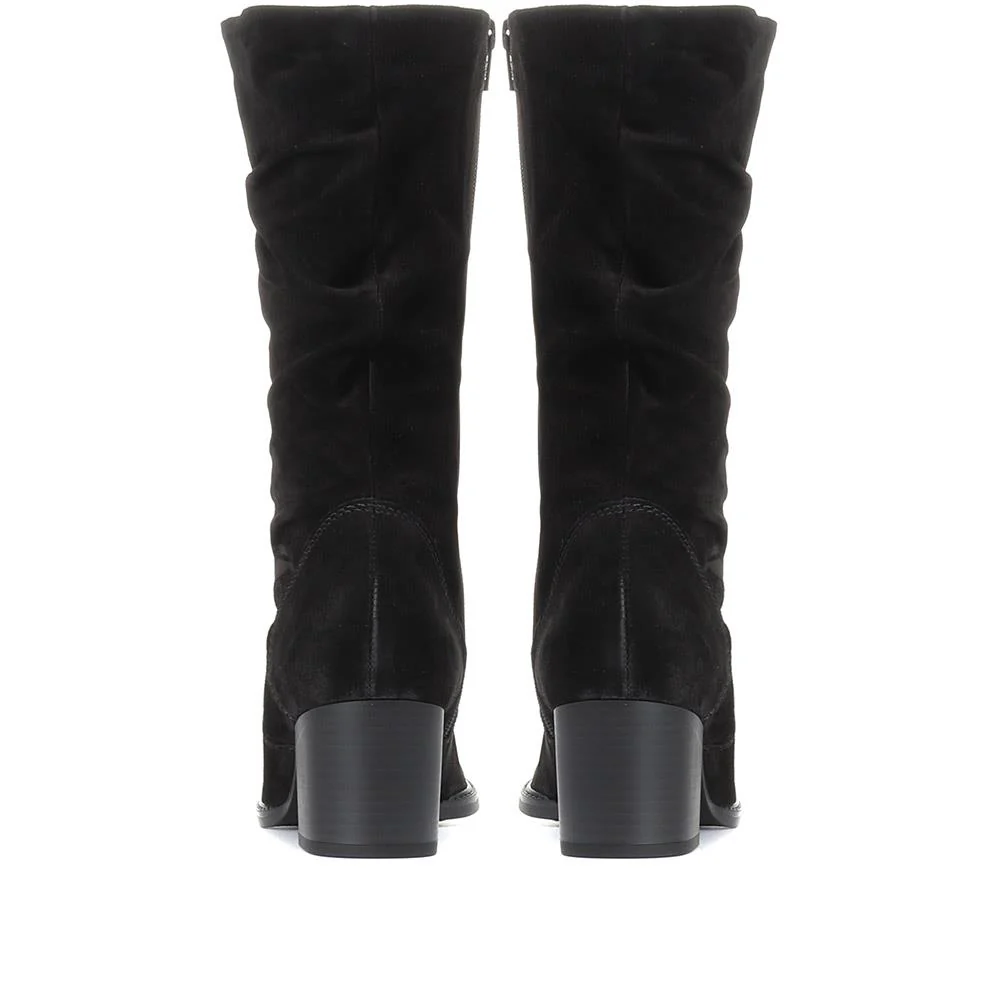 Ramona Suede Slouch Calf Boot - GAB30557 / 316 635 - Black - Image 3