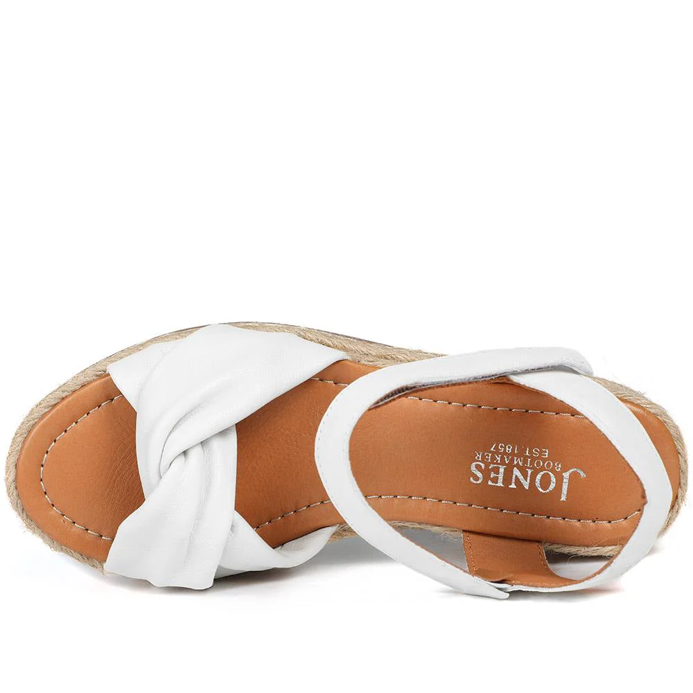 Randine Adjustable Fasten Leather Espadrilles - RANDINE / 328 963 - Off White - Image 4