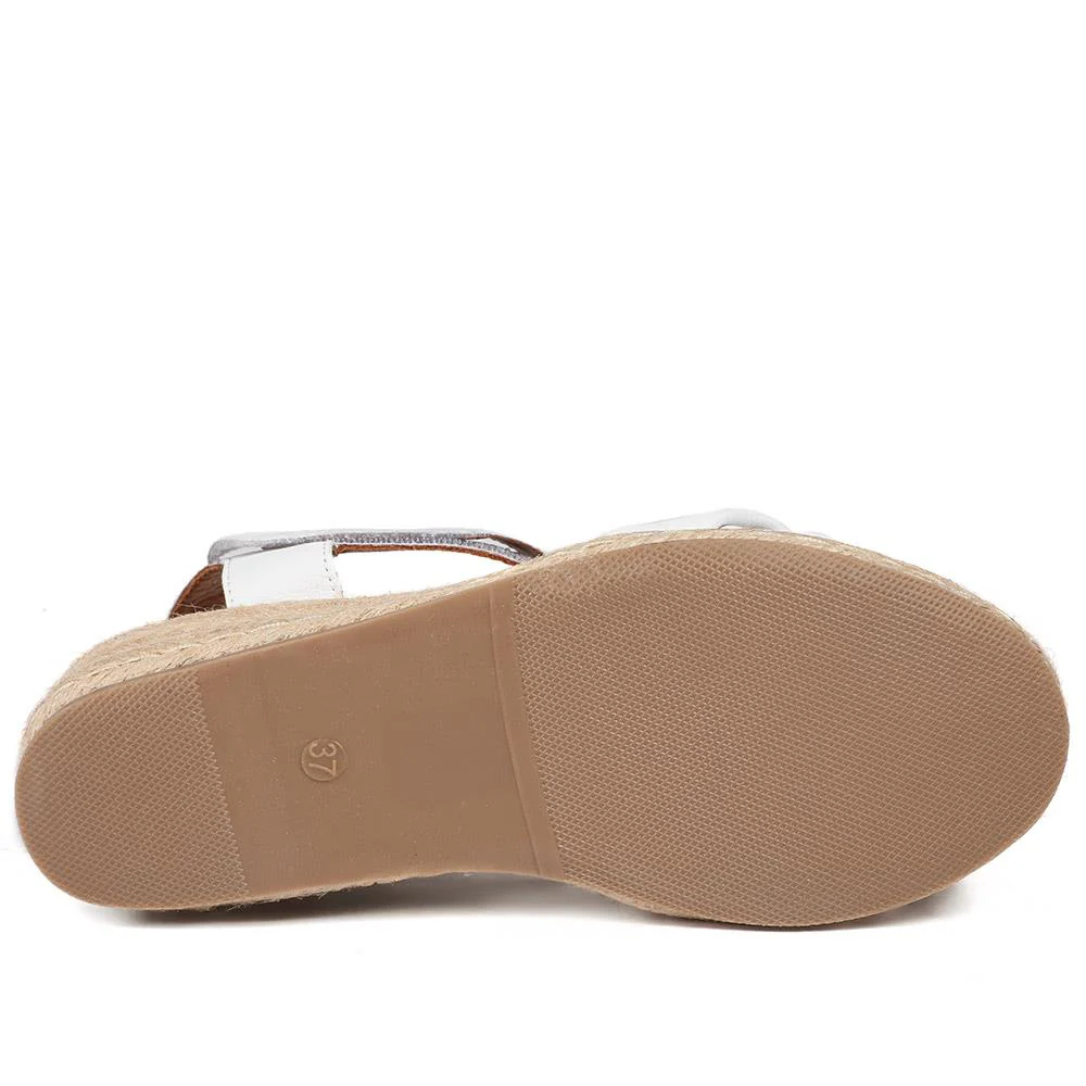 Randine Adjustable Fasten Leather Espadrilles - RANDINE / 328 963 - Off White - Image 5