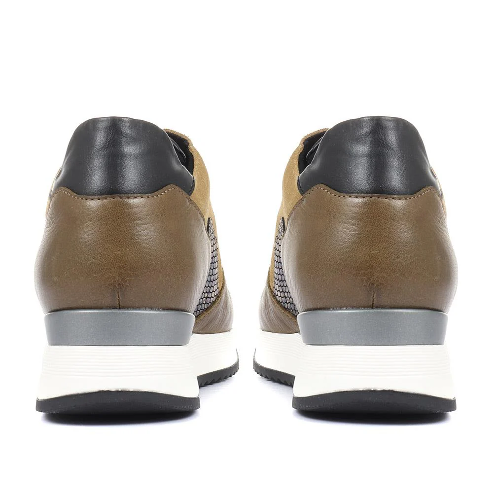 Ray Leather Trainers - SINO34531 / 320 748 - Khaki Multi - Image 3