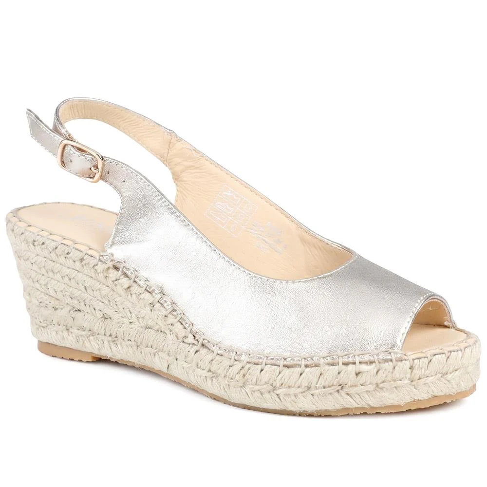 Raya Leather Slingback Wedge Espadrilles - RAYA / 329 133 - Image 2