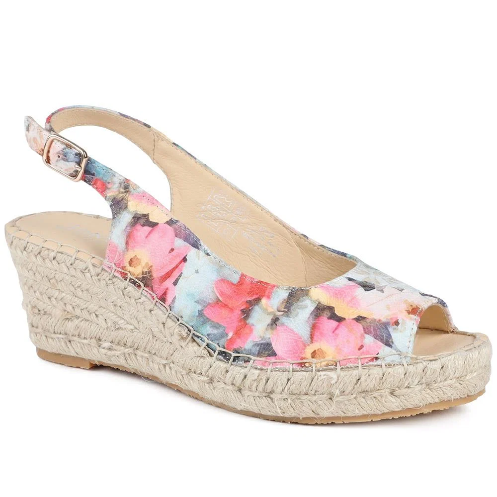 Raya Leather Slingback Wedge Espadrilles - RAYA / 329 133 - Image 3